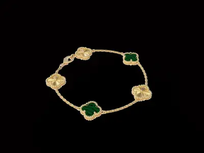 Vintage Bracelet Flower Diamond Cutted Flower 10mm 3D print model