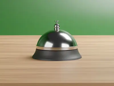 Service call bell realistic 3d model Low-poly 3D model