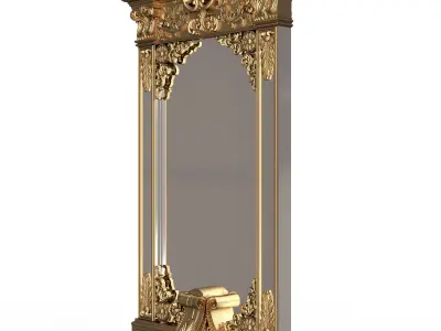 Carved Classic Mirror 02 Low-poly 3D model