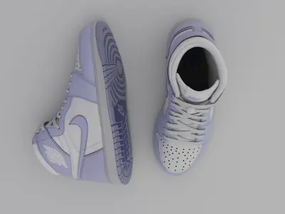 AirJordan 1 Retro HighOG Purple  Low-poly 3D model
