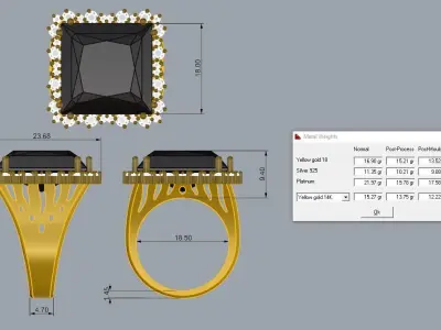 Luxury Ring Gold 3D print model