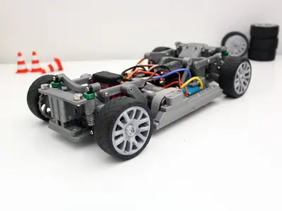 universal rc car chassis 10 to 1 3D print model