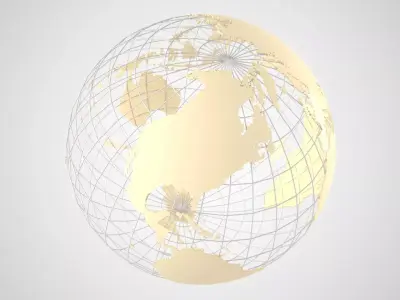 Globe News Skeleton Pale Sand Color 3D model