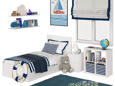 Universal children room Blue 3D model