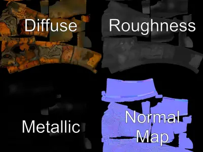 Textured Stone Ring D Model Pack Low-poly 3D model