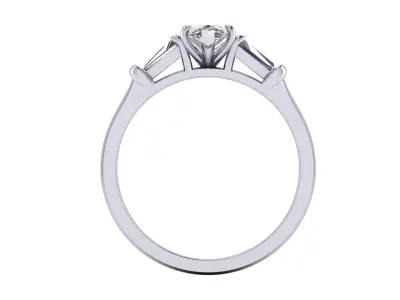 Three-stone Diamond Ring R4 3D print model