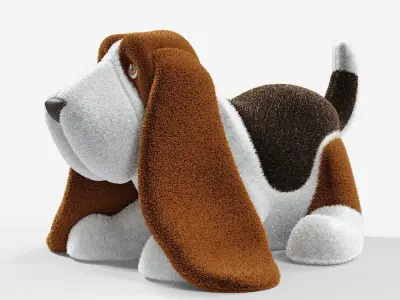 Stuffed Toy Basset Hound  3D model