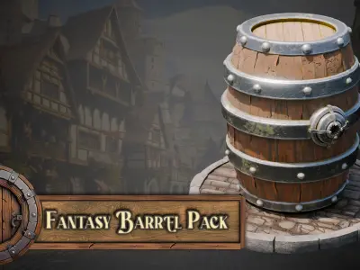 Blender 20 Massive Fantasy Barrels Asset Pack 3D model