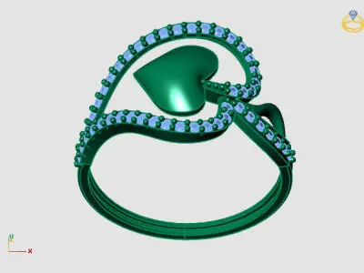Womens Diamond Signet Ring Women Rings 3dmodels 3D print model 3D print model 40