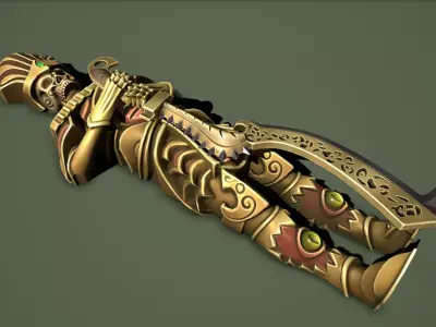 Statue pharaoh Low-poly 3D model