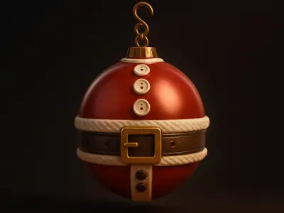 Santa Suit Christmas Ornament Holiday Decoration Santa Belt 3D print model