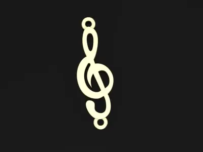 Sun musical letter pendant 3D print model
