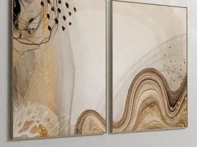 Plaster Two Photo Frame E-35 Low-poly 3D model