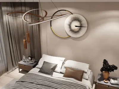 Bedroom room with bed in it 3D model