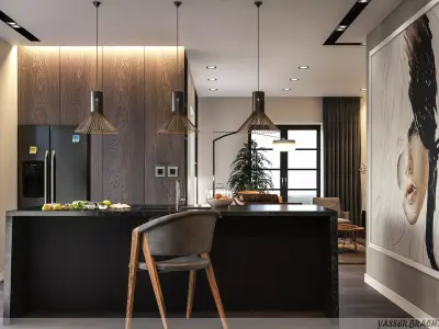 small-apartement modern kitchen design in ukraine Low-poly 3D model