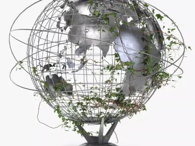 Ivy-Covered Earth Globe 3D Model Low-poly 3D model