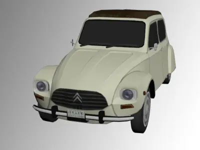 Citroen Dyane 6 - 1980 Low-poly 3D model