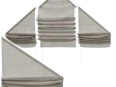 Roman blinds on triangular windows 3D model