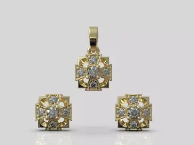 Lightweight earring necklace pendant model 915 3D print model