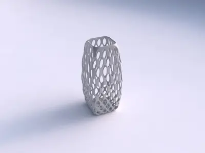 Vase rectangle with bubble grid lattice 3D print model