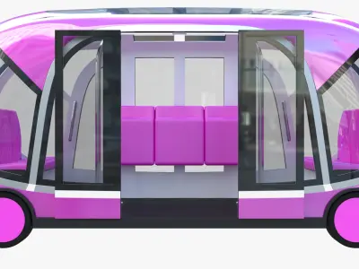 Autonomous City Shuttle Bus pink 3D model