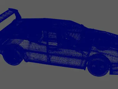 Realistic car racing Low-poly 3D model