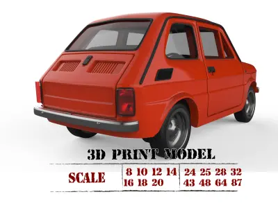 Maluch Polskifiat 126 STL printable scale model for RC  diecast  3D print model