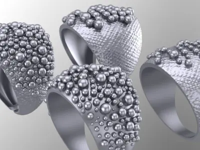 rings full of balls 3D print model