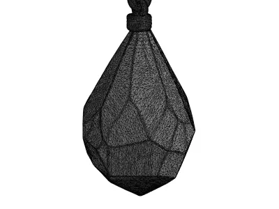 Elegant Black Faceted Crystal Pendant Low-poly 3D model