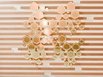 Luxury Hexagonal 3D Wall Panel Low-poly 3D model