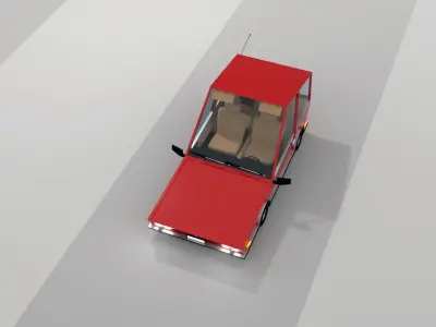 Cartoony Car 01 - Rigged 3D model