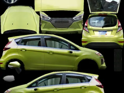 Generic Small City car v1 Low-poly 3D model