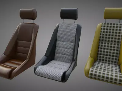 Car Seats BF Nuerburgring Low-poly 3D model
