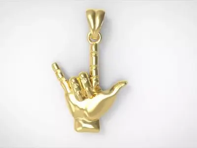  Love You Sign Pendant Necklace Jewelry Charm 3D print model