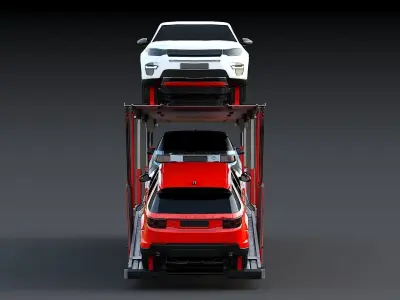 Car carrier Low-poly 3D model