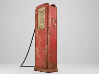 OLD FUEL DISPENSER Low-poly 3D model