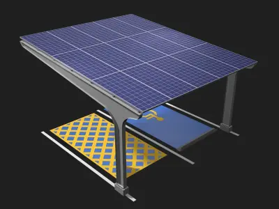 Solar carport for disabled 25U04 3D model