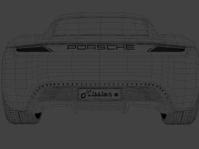 Porsche mission e Low-poly 3D model