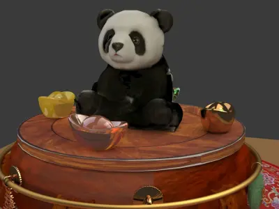 Chinese  panda doll  3D model