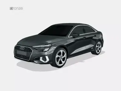 Audi A3 sedan 2021 Low-poly 3D model