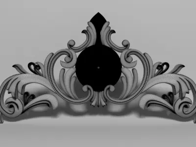 Carving ornate gold ornament 3D model