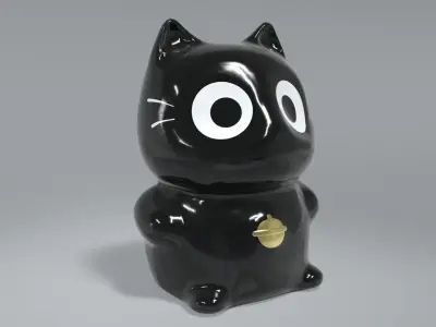 Lucky fortune cat Low-poly 3D model