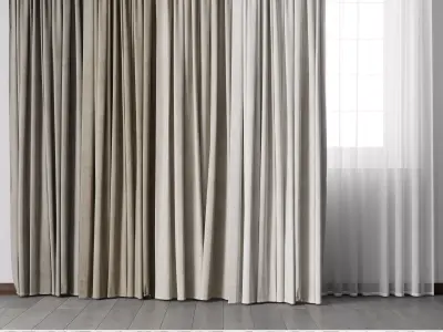 hadi curtain 64 Low-poly 3D model