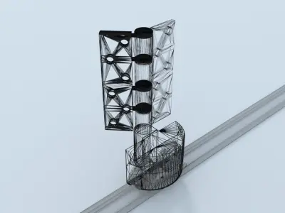 Bottom Roller hinge and track 3D model