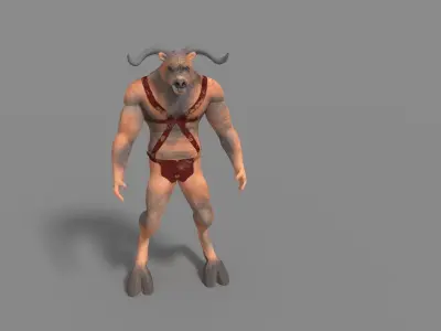 minotaur animal in bathing suit 3D model