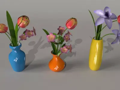 Flower Vase 3D model  3D model