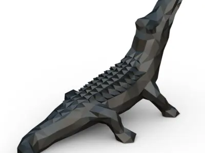 alligator low poly toy 3D print model