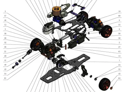 RC CAR CHASSIS KIT 3D printable model 3D print model