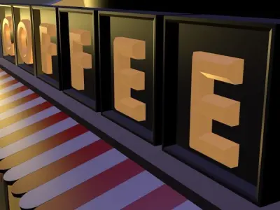 Coffee Shop Low Poly 3D model