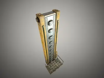 Cyberpunk Scifi lift Low-poly 3D model